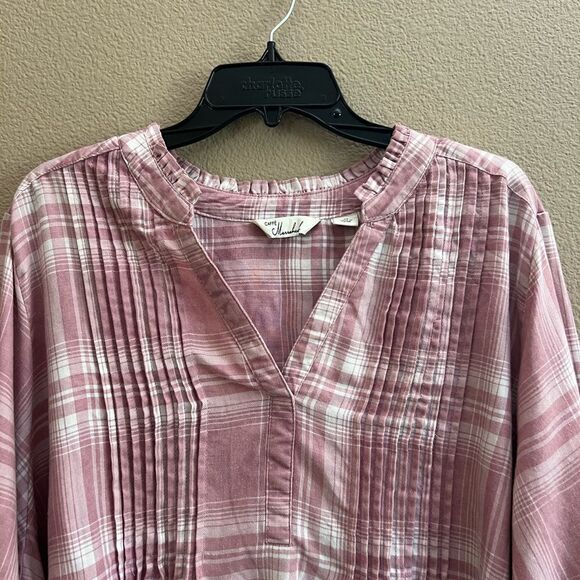 Caffe Marrakech Pink Plaid Blouse - Picture 4 of 8